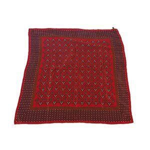 ROBERTO CAPUCCI DEEP RED PRINT SILK SCARF 33 x 33”